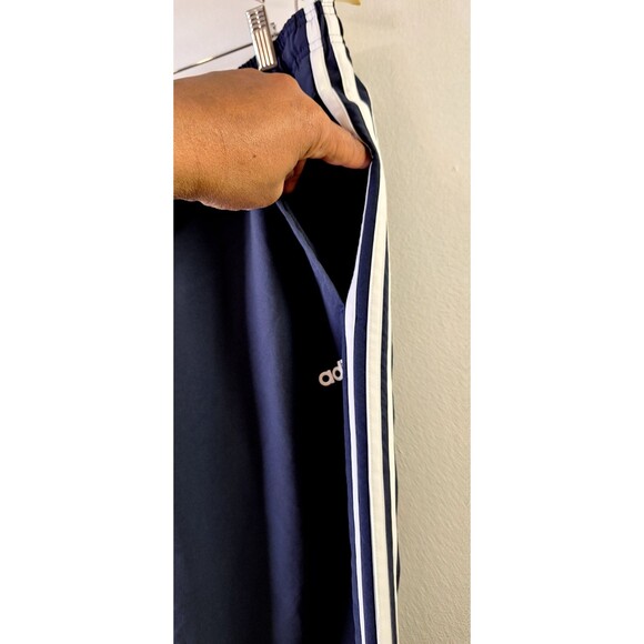 Adidas Men's Navy Blue 3-Stripes Tapered Leg Full Length Track Pants XXL 2XL Y2K - Picture 8 of 10